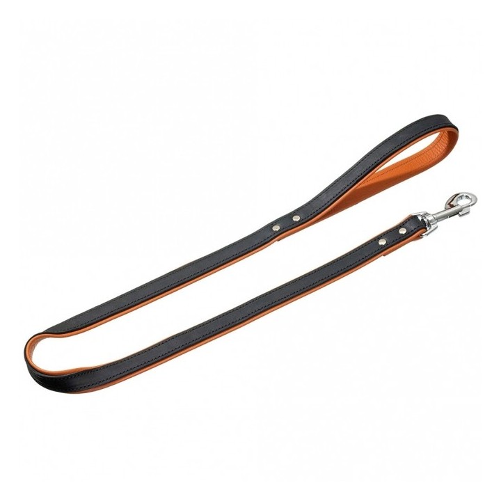 Karlie Rodeo Leine genietet 16mm 100cm - schwarz/cognac
