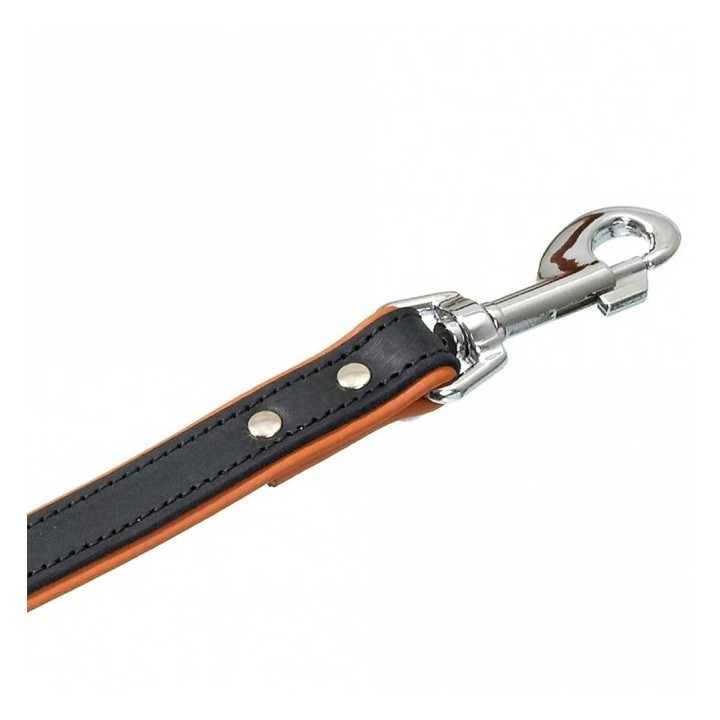 Karlie Rodeo Leine genietet 16mm 100cm - schwarz/cognac