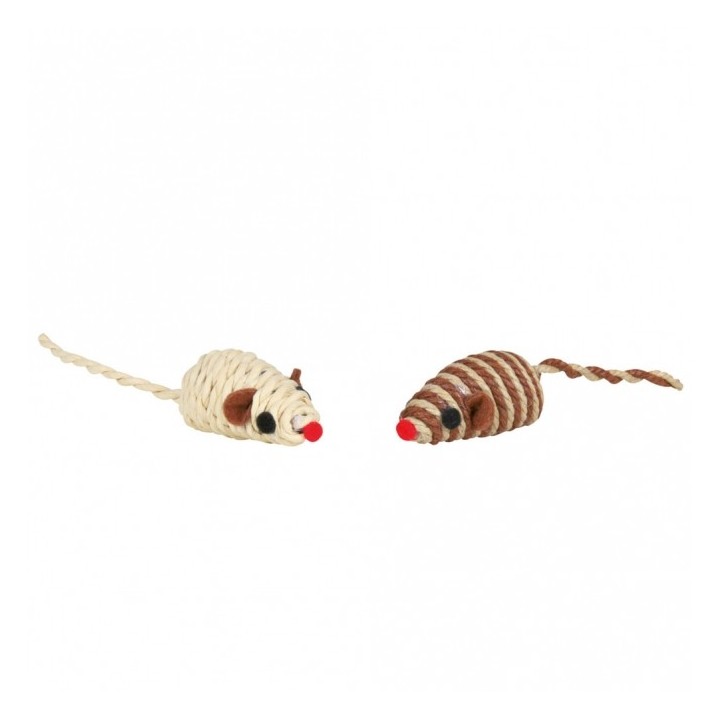 Trixie Spielmaus mit Baumwollgarn und Bast