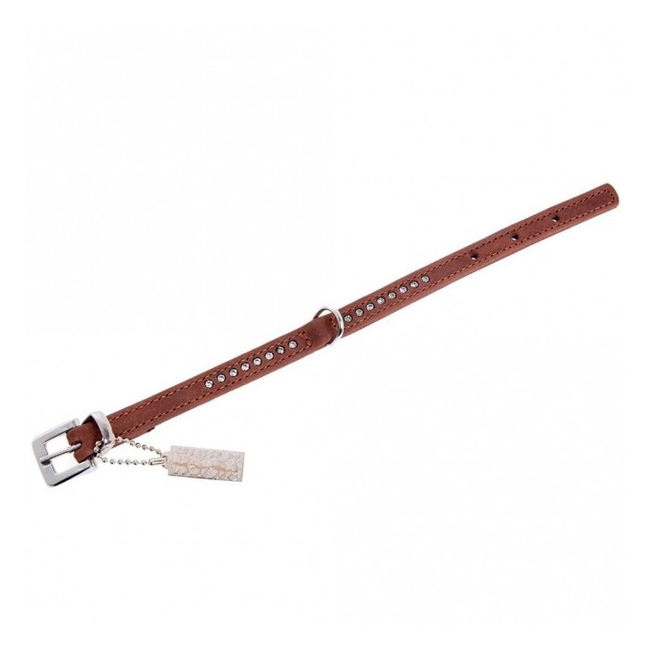 Karlie Buffalo Strass-Halsband - Braun 1-reihig 24cm/10mm