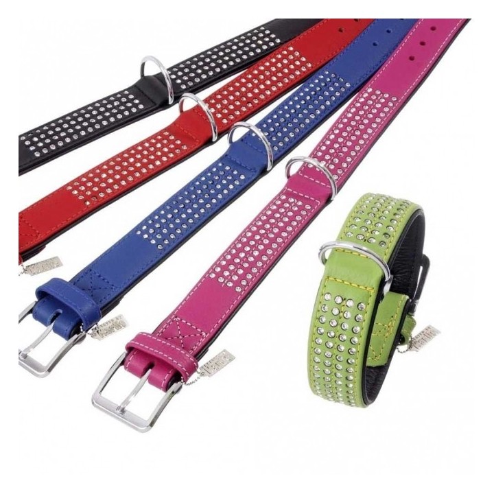 Karlie VINTAGE Strass Halsband 4-reihig Kiwi - 65 cm