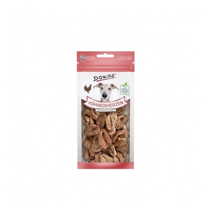 Dokas Dog Snack Hühnerherzen gefriergetrocknet 22g