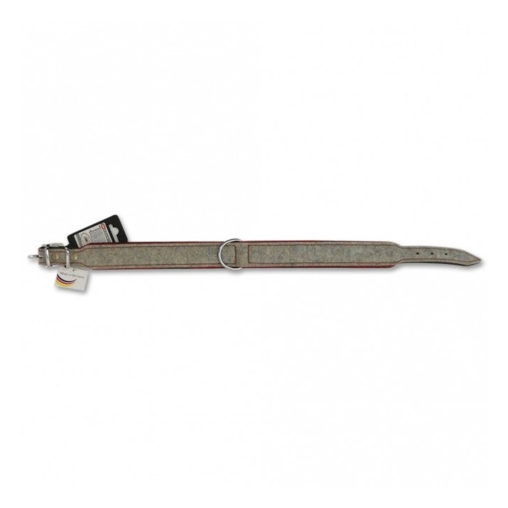 More4Dogs Halsband Rindsleder/Filz - 36-40 cm