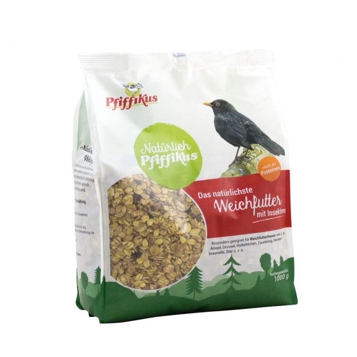 Natürlich Pfiffikus Weichfutter mit Insekten 1kg
