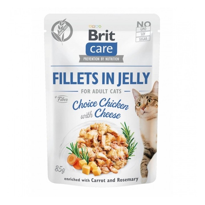 Brit Care Cat PB Fillets in Jelly - Huhn & Käse 85g