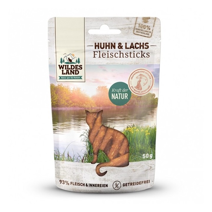Wildes Land Cat Fleischsticks Huhn & Lachs 50g