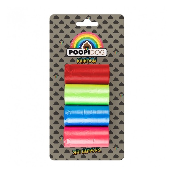 Poopidog Hundekotbeutel Rainbow - 4 x 20 Stück