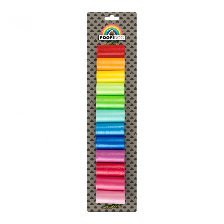 Poopidog Hundekotbeutel Rainbow - 12 x 20 Stück