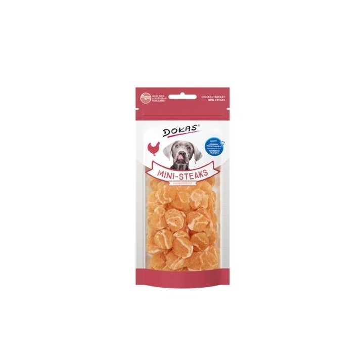 Dokas Dog Snack Mini Steaks Hühnerbrust 50g