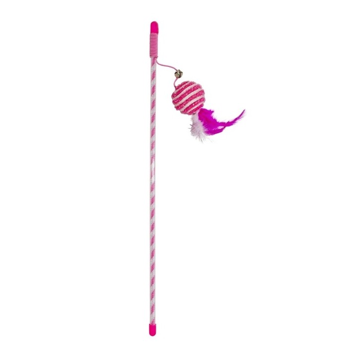 Duvoplus Cat Toy Spielangel Catchy Glitzerball - rosa