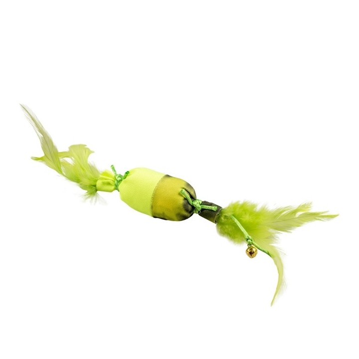 Duvoplus Cat Toy Flash Bonbon mit Federn - grün