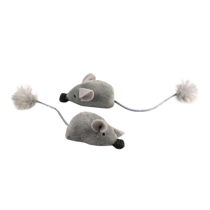 Duvoplus Cat Toy Cushy Mäuse grau - 2 Stück
