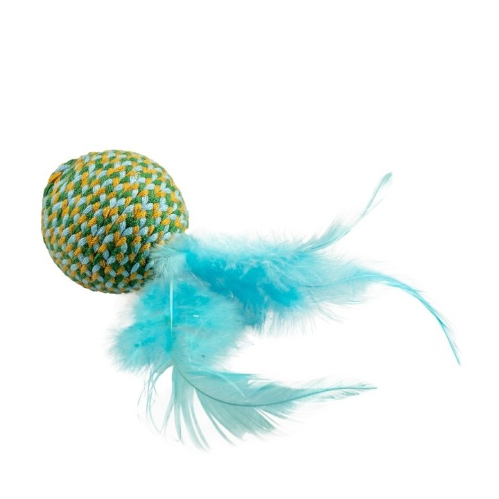 Duvoplus Cat Toy Jolly Ball mit Federn - blau