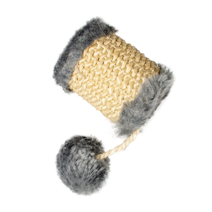 Duvoplus Cat Toy Cushy Fass mit Ball - grau