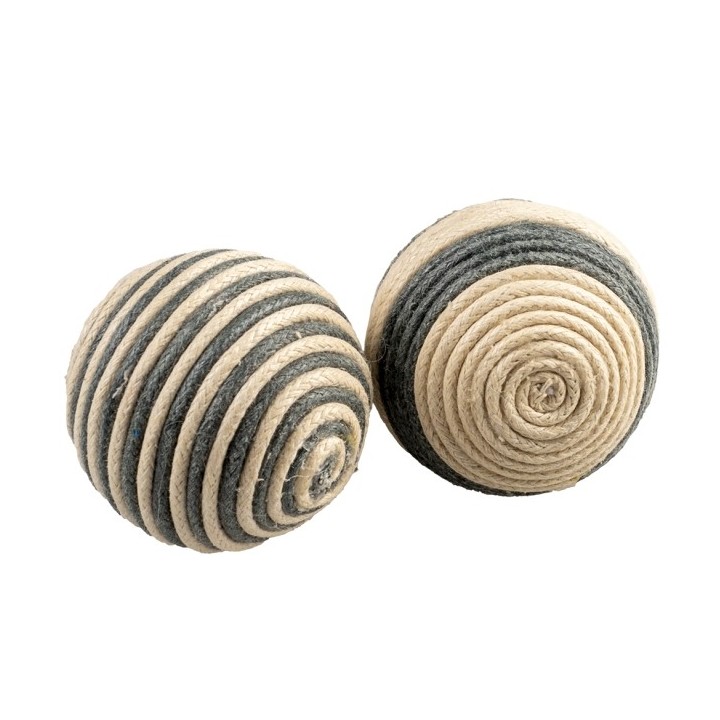 Duvoplus Cat Toy Rope Bälle grau - 2 Stück