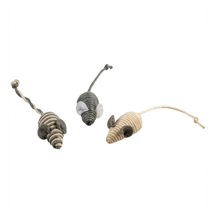 Duvoplus Cat Toy Rope kleine Mäuse - 3 Stück