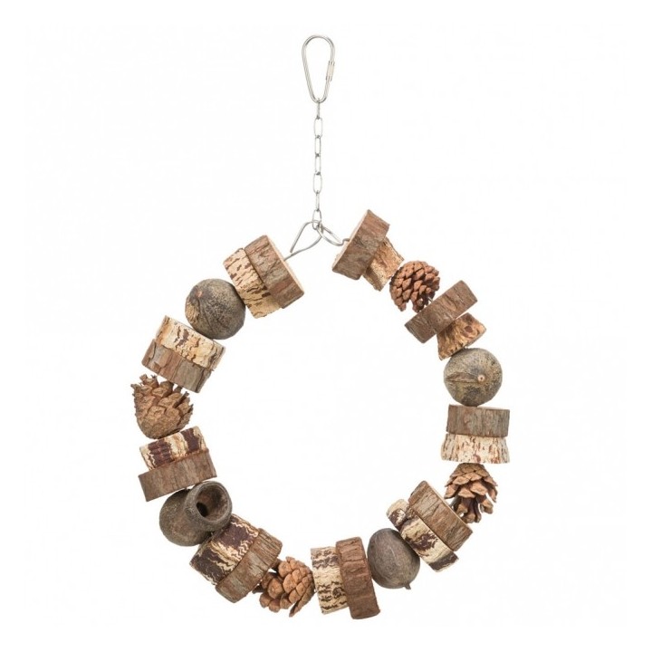 Trixie Ringschaukel aus Holz und Tannenzapfen - 18 cm