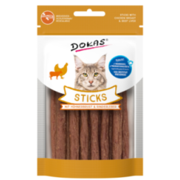 Dokas Cat Snack Sticks mit Hühnerbrust  Rinderleber 30g