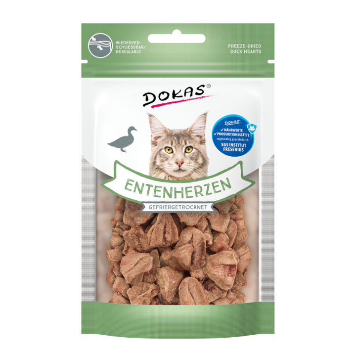 Dokas Cat Snack Entenherzen gefriergetrocknet 15g