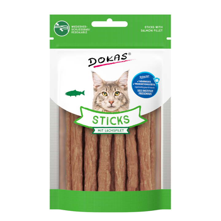 Dokas Cat Snack Sticks mit Lachsfilet 30g