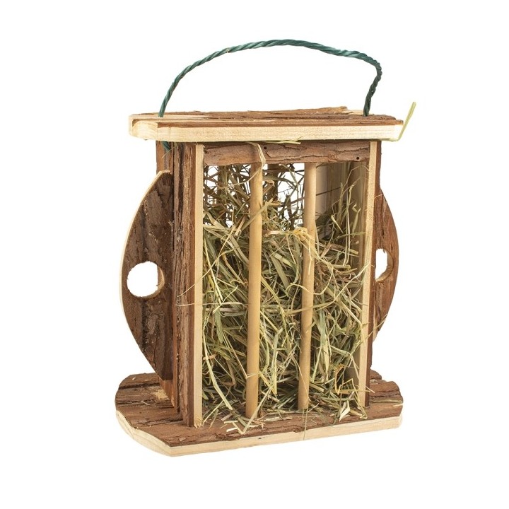 Duvoplus Holz-Heuraufe mit Rinde