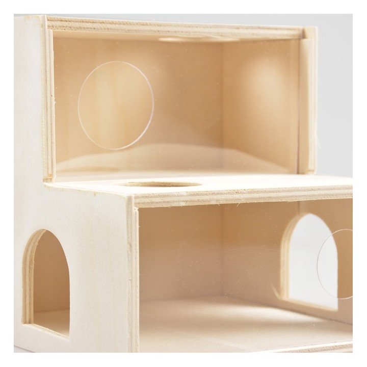 Duvoplus Kletterhaus aus Holz/Plexiglas