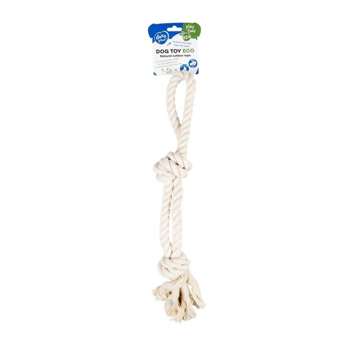Duvoplus ECO Baumwollseil mit 2 Knoten & Schlaufe - weiß