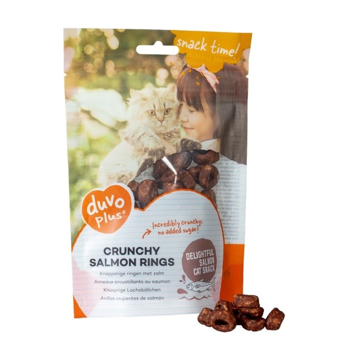 Duvoplus Cat Snack Knusprige Lachsringe 50g