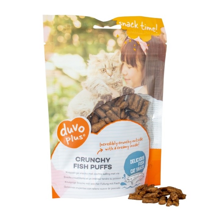 Duvoplus Cat Snack Knusprige Fisch-Puffs 50g