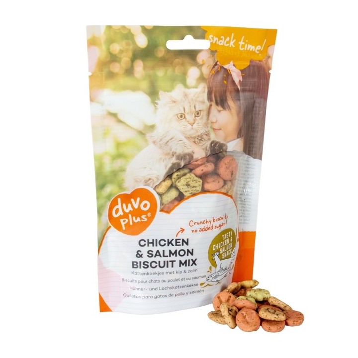 Duvoplus Cat Snack Hähnchen-Lachs-Keksmischung 50g