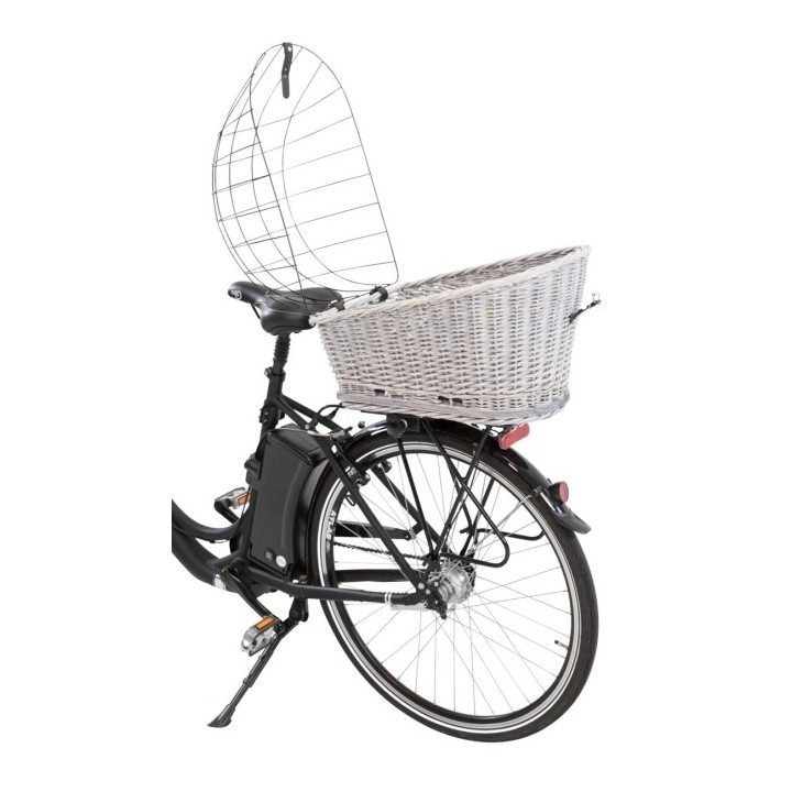 Trixie Fahrradkorb für Gepäckträger aus Weide - grau