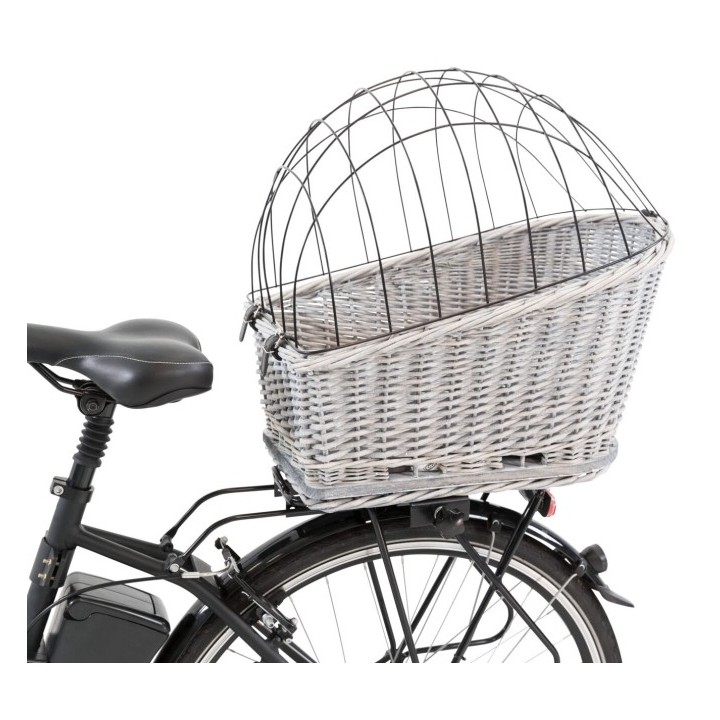 Trixie Fahrradkorb für Gepäckträger aus Weide - grau