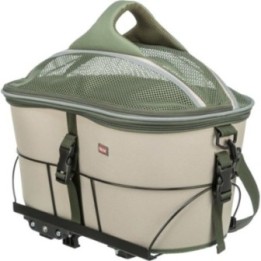 Trixie Fahrradkorb für den Gepäckträger - olivgrün/beige