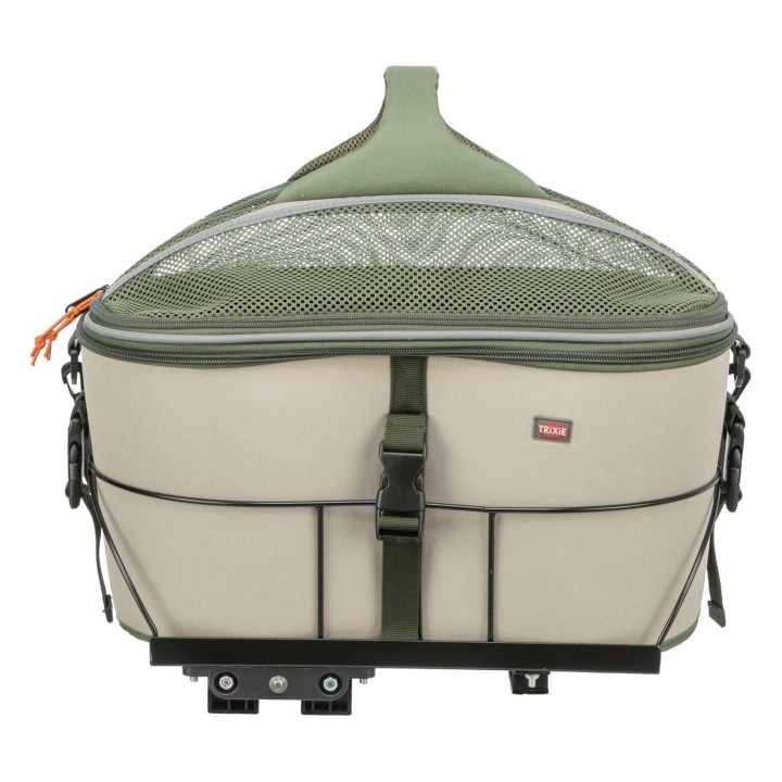 Trixie Fahrradkorb für den Gepäckträger - olivgrün/beige