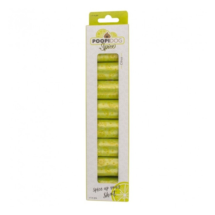 Poopidog Hundekotbeutel spice limette limone - 8 x 15 Stück
