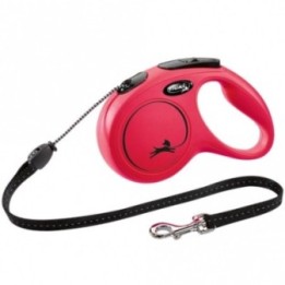 FLEXI Rollleine New CLASSIC Seil - 5m bis 20kg - Rot