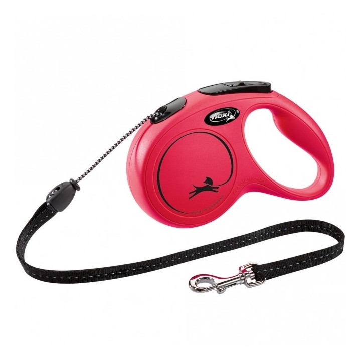 FLEXI Rollleine New CLASSIC Seil - 5m bis 20kg - Rot
