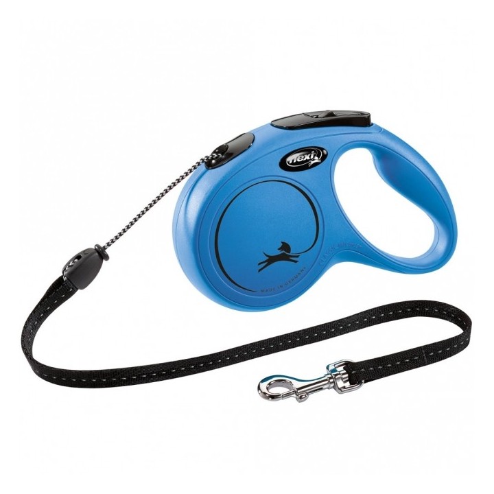 FLEXI Rollleine New CLASSIC Seil - 5m bis 20kg - Blau