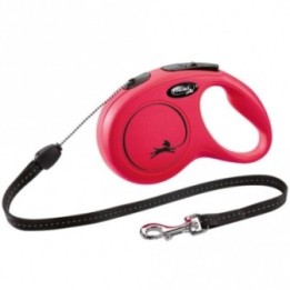 FLEXI Rollleine New CLASSIC Seil - 8m bis 12kg - Rot