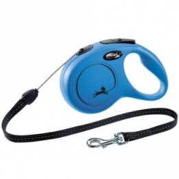 FLEXI Rollleine New CLASSIC Seil - 8m bis 12kg - Blau