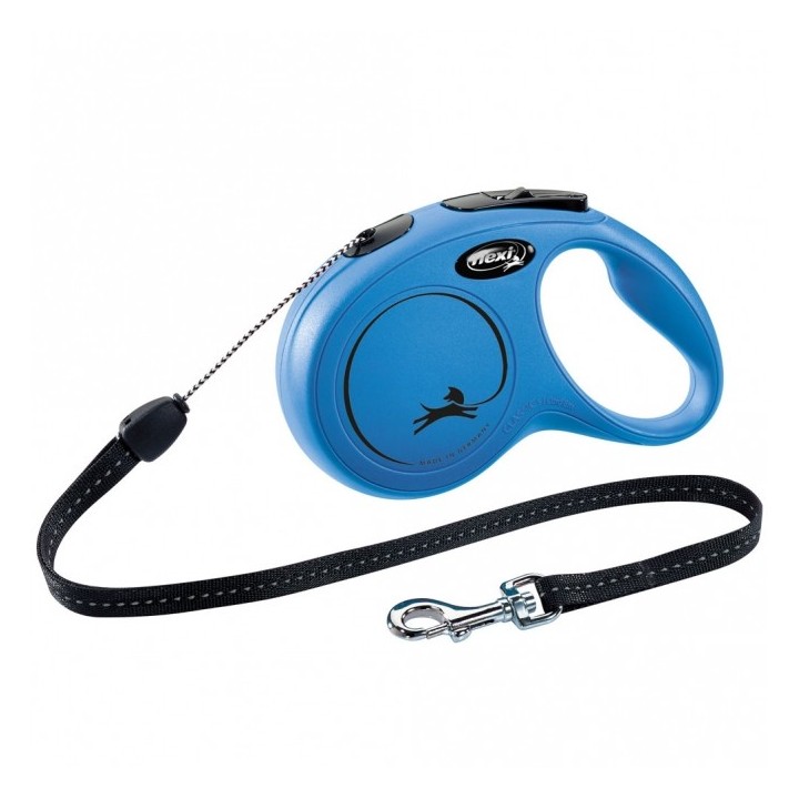 FLEXI Rollleine New CLASSIC Seil - 8m bis 12kg - Blau