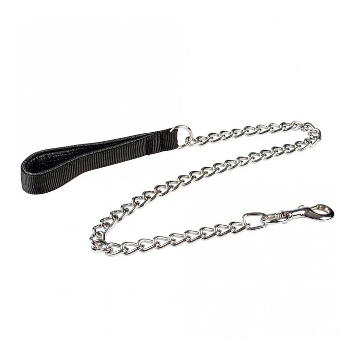 Duvoplus Kettenleine mit gepolstertem Griff - schwarz - 100cm/4mm