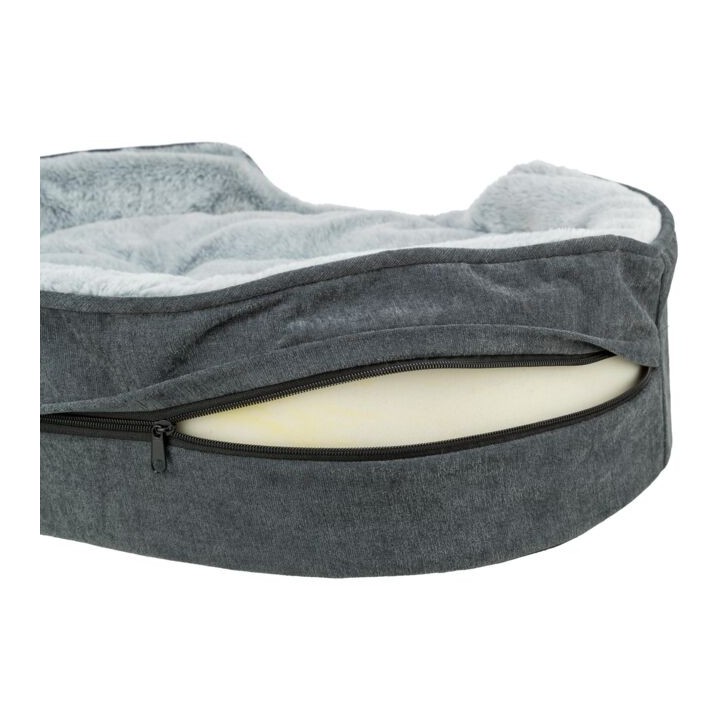 Trixie Vital Bett Lino Soft oval - grau/hellgrau - 83 × 67 cm