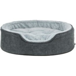 Trixie Vital Bett Lino Soft oval - grau/hellgrau - 110 × 92 cm