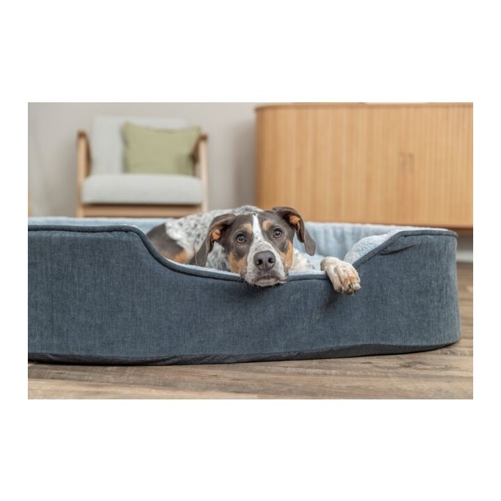 Trixie Vital Bett Lino Soft oval - grau/hellgrau - 110 × 92 cm
