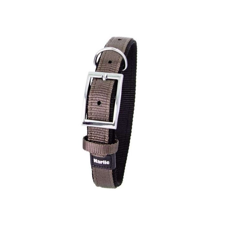 Karlie ASP Halsband mit Zugentlastung doubliert - Grau/Schwarz - 65cm/40mm