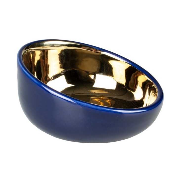 Duvoplus Futternapf Stone Obliq - blau/gold - 340ml - 15x15x8cm
