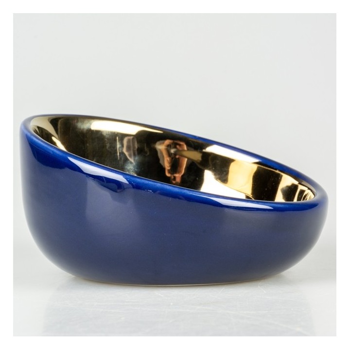 Duvoplus Futternapf Stone Obliq - blau/gold - 340ml - 15x15x8cm