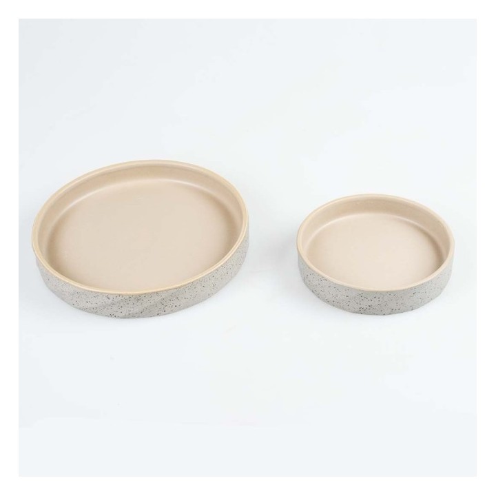 Duvoplus flacher Keramiknapf Stone Wavy Dune - 260ml - 145x145x3cm