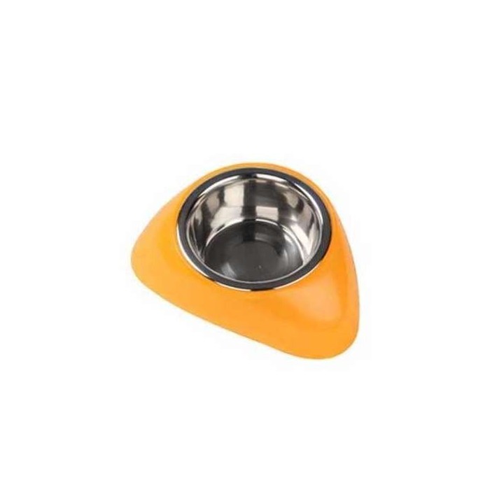 Pawise Edelstahlnapf mit Kunststoffhalter - 450 ml / Orange